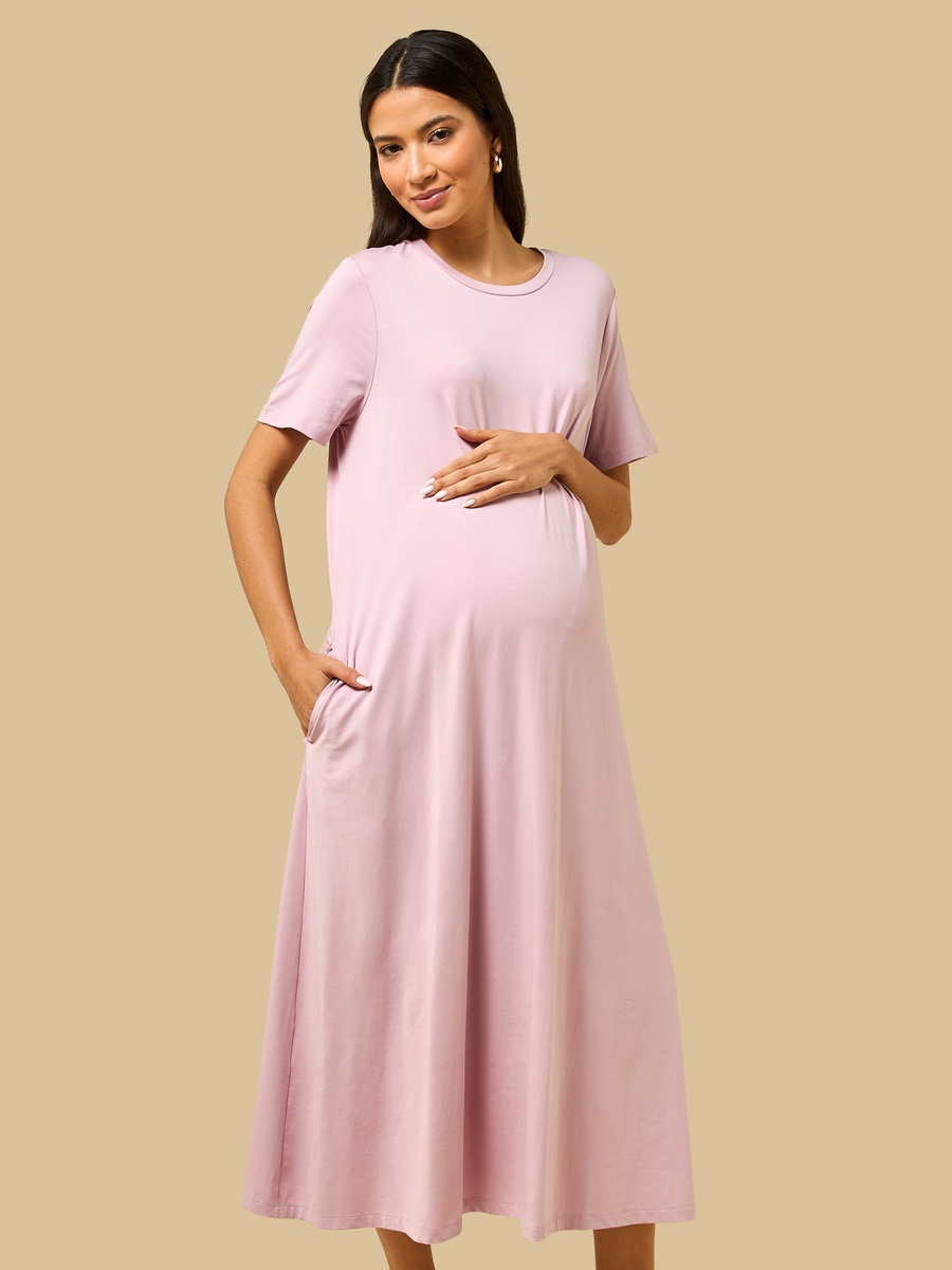 Midi Maternity T-Shirt Dress