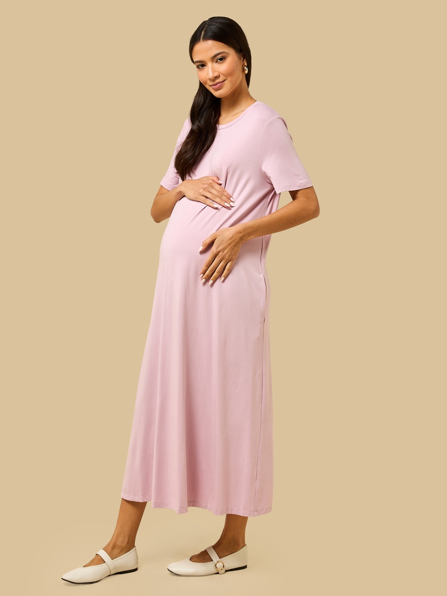 Midi Maternity T-Shirt Dress