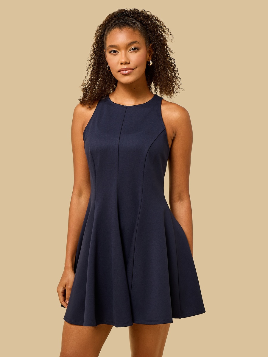 Panelled Sleeveless Godet Dress