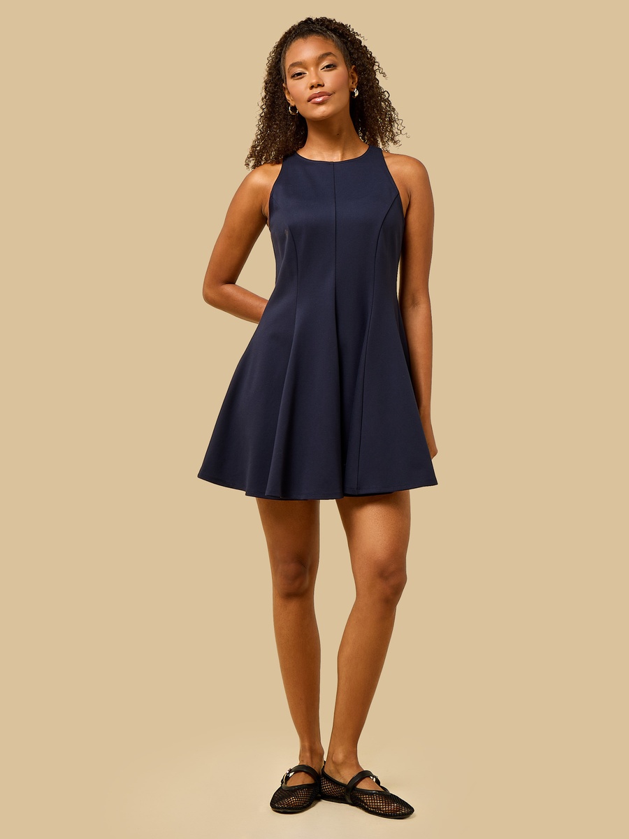 Panelled Sleeveless Godet Dress