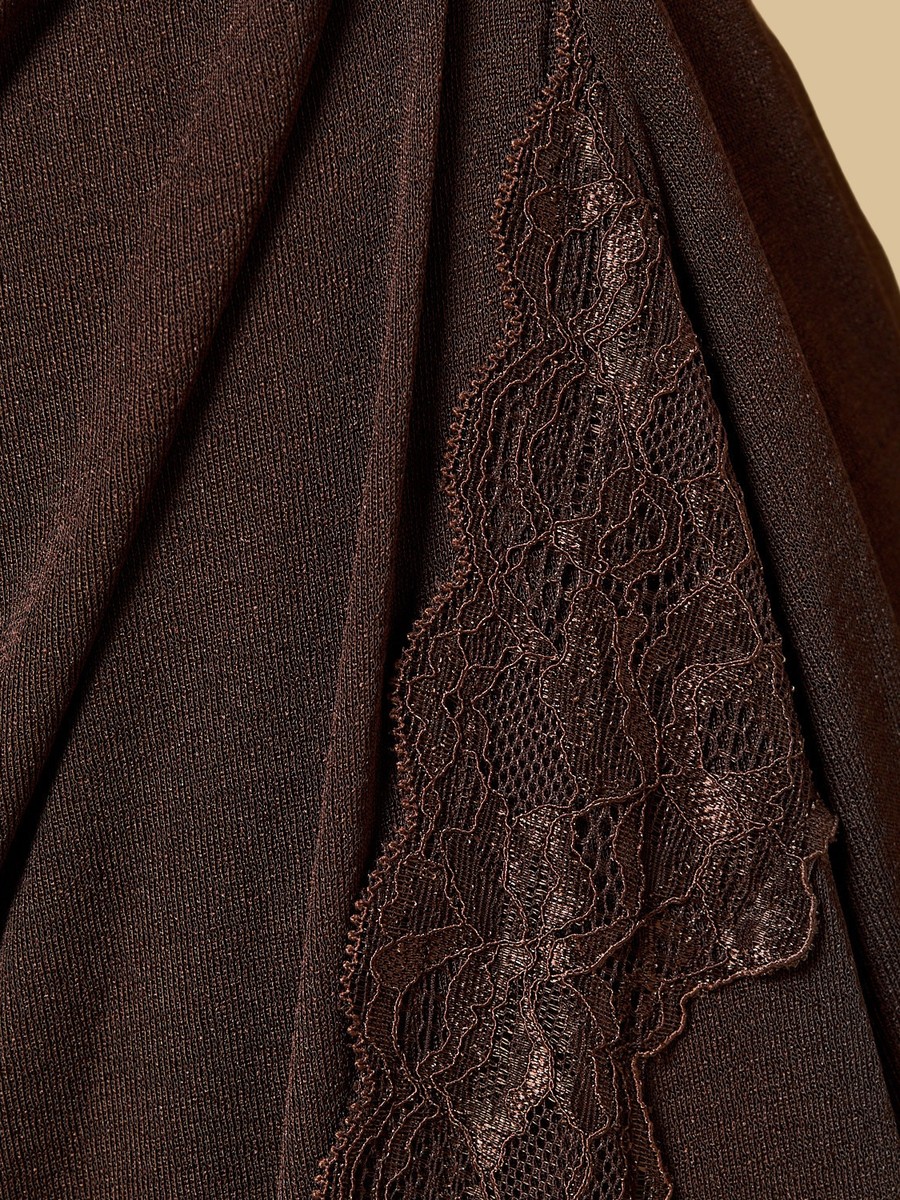 Lace Panel Asymmetric Dress