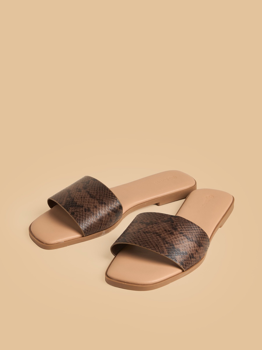 Textured Slip-On Flat Sandals