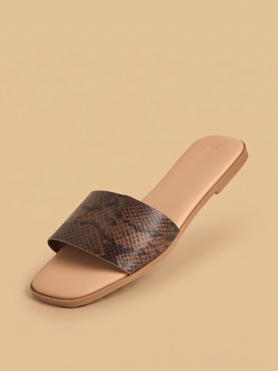 Textured Slip-On Flat Sandals