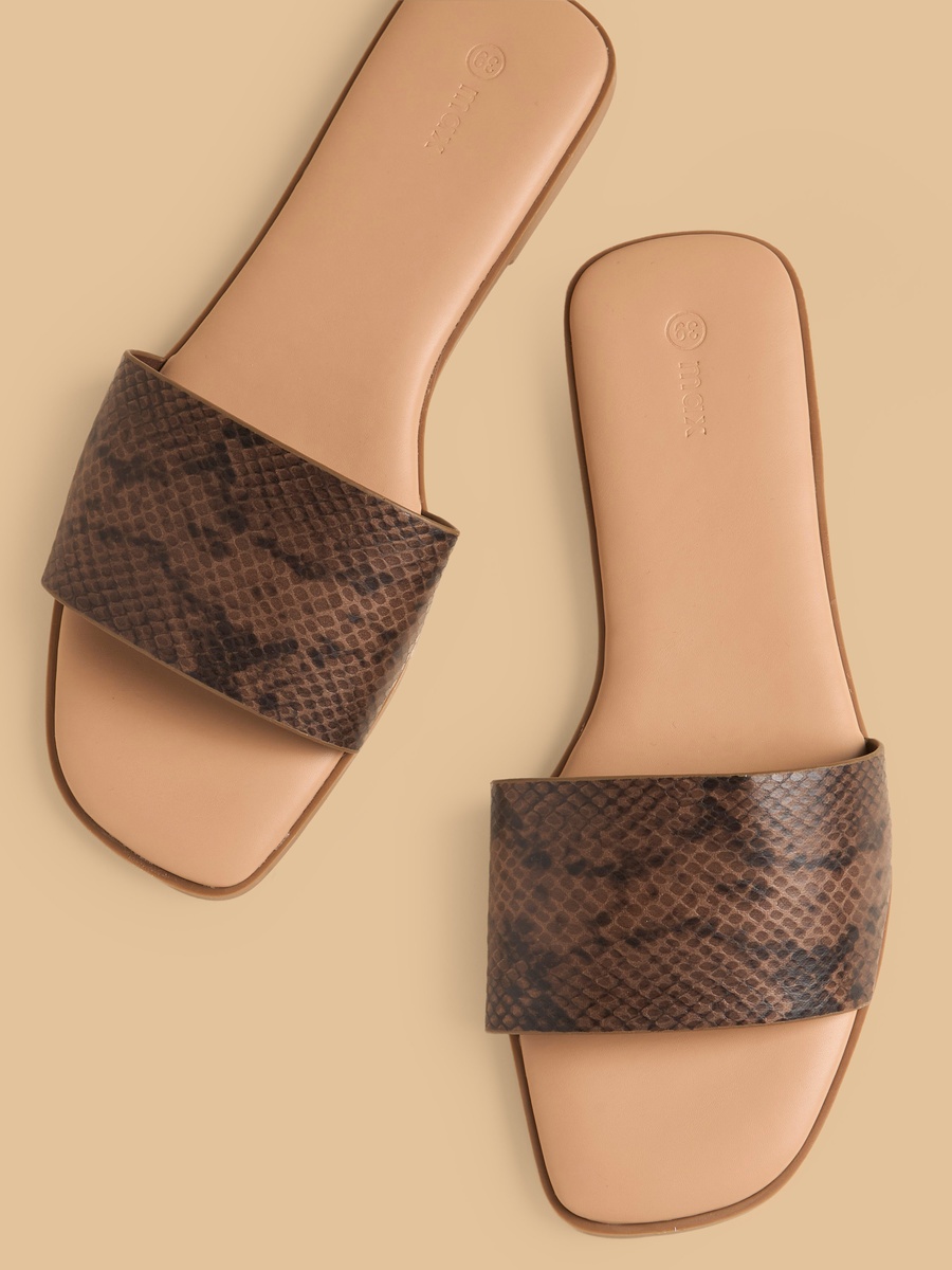 Textured Slip-On Flat Sandals