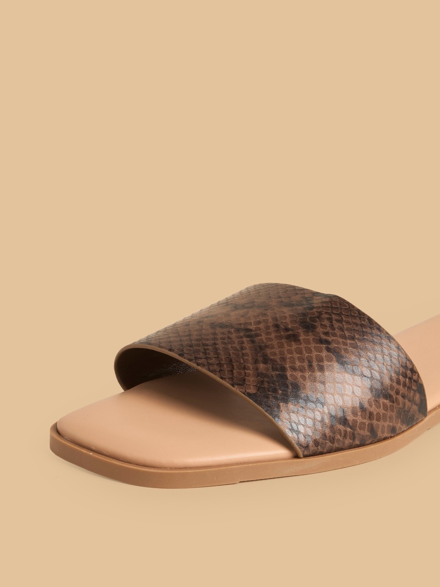 Textured Slip-On Flat Sandals