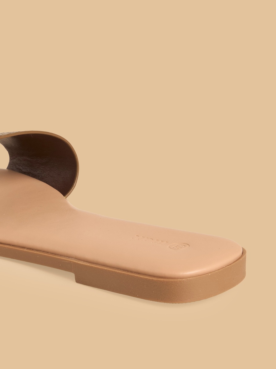 Textured Slip-On Flat Sandals