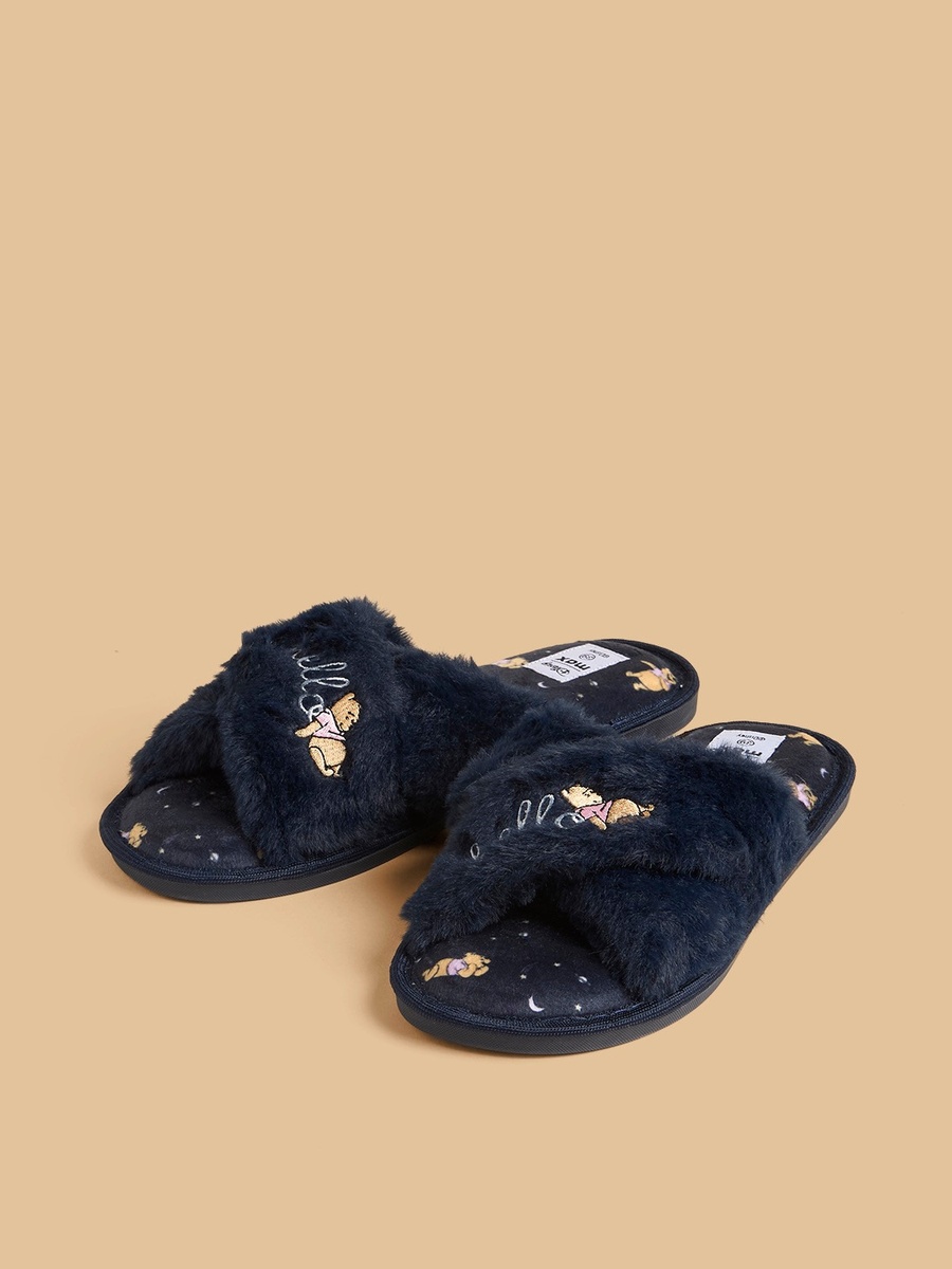 Winnie the Pooh Embroidered Bedroom Slippers