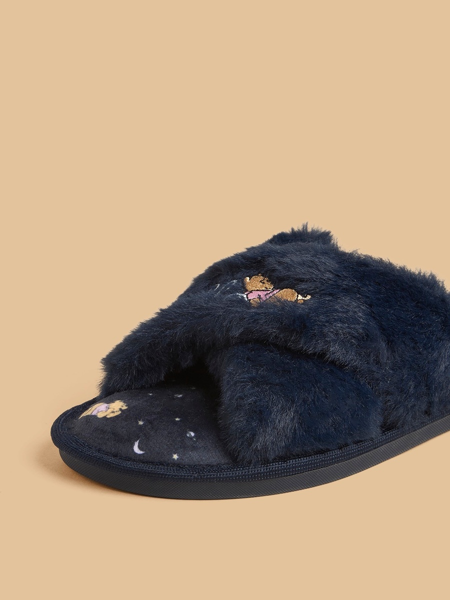 Winnie the Pooh Embroidered Bedroom Slippers
