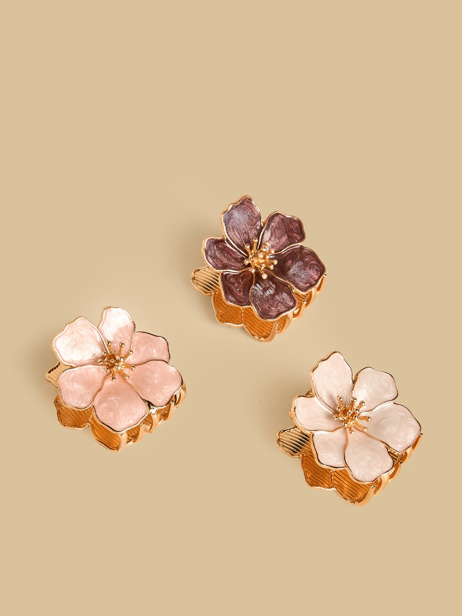 Pack of 3 - Floral Shaped Hair Clamp