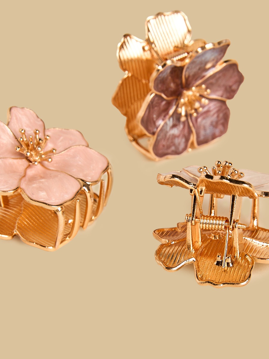 Pack of 3 - Floral Shaped Hair Clamp