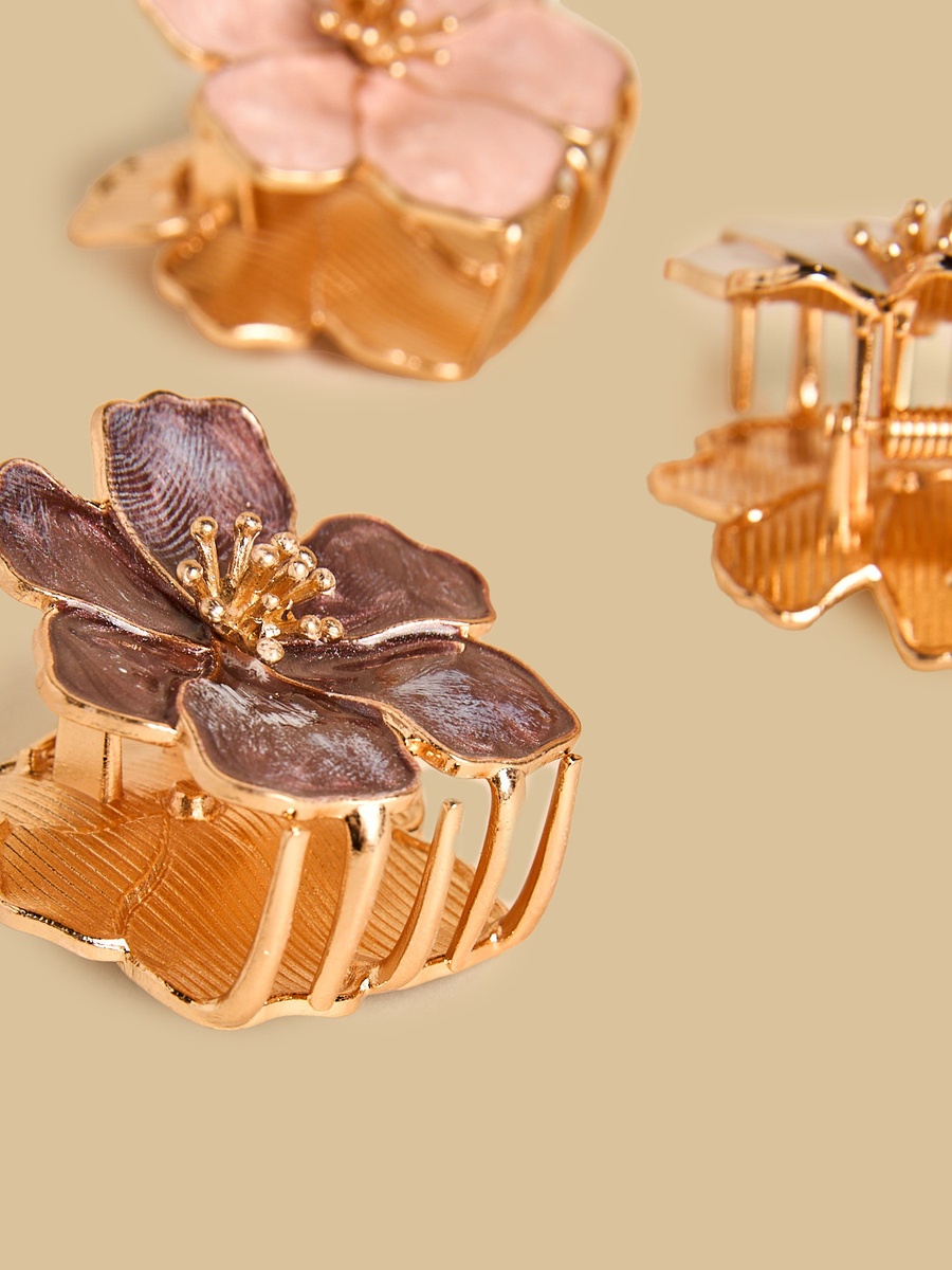 Pack of 3 - Floral Shaped Hair Clamp