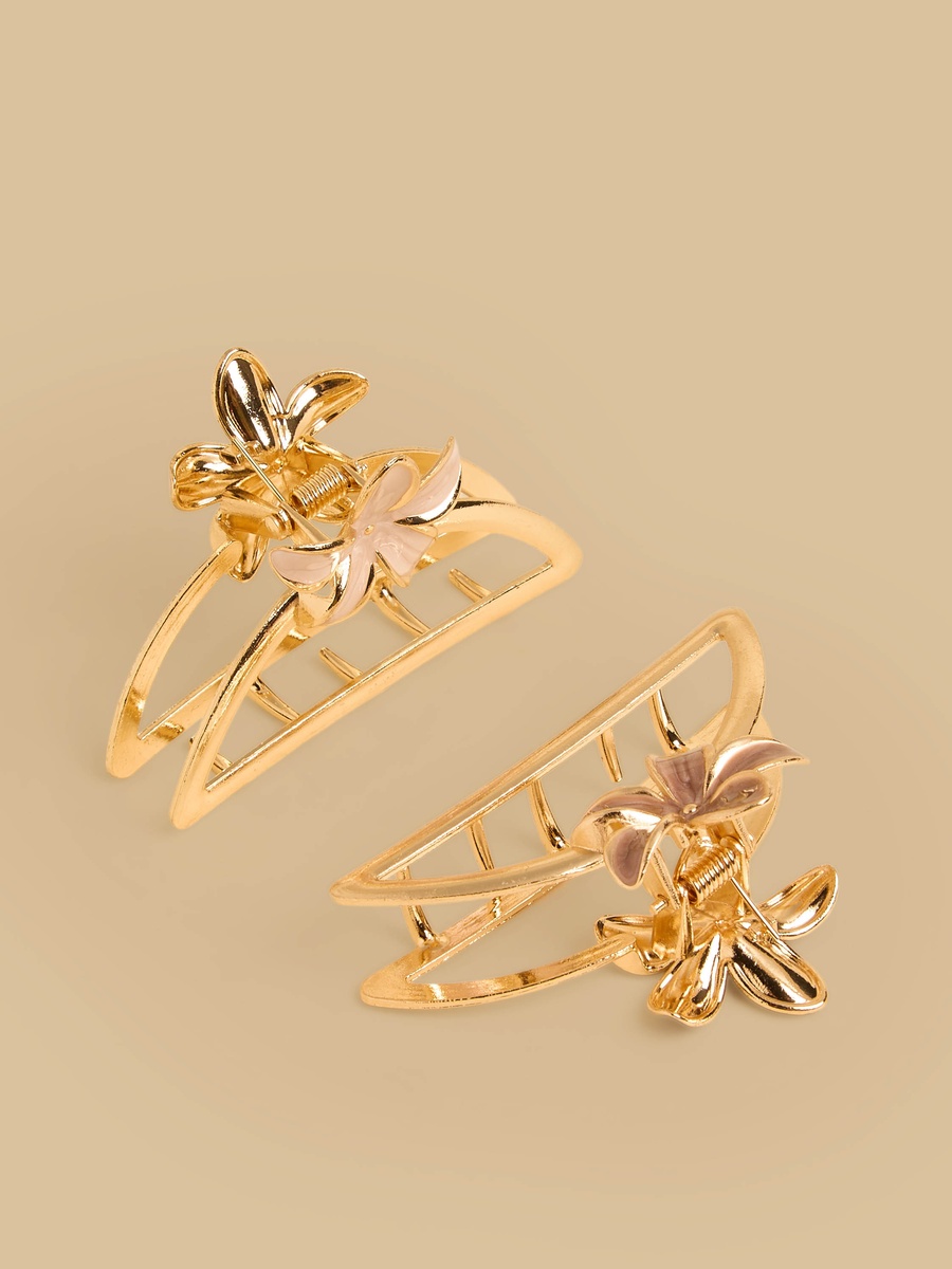 Pack of 2 - Floral Embellished Hair Clamp