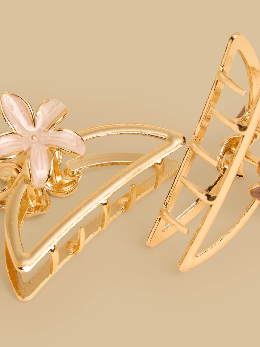 Pack of 2 - Floral Embellished Hair Clamp