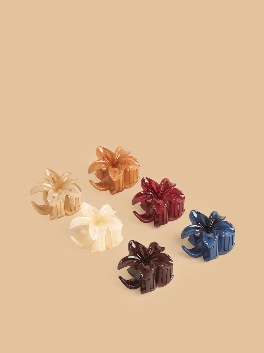 Pack of 6 - Floral Hair Clamp