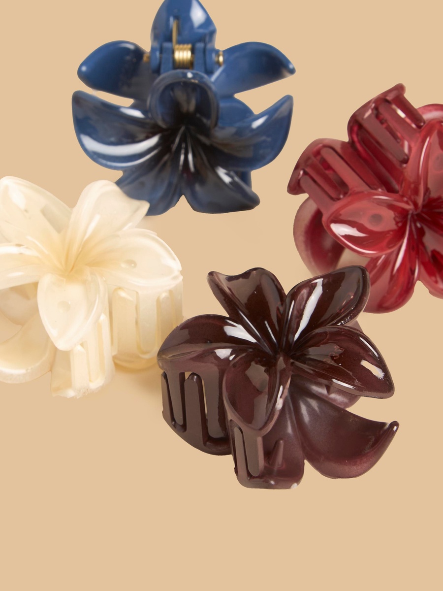 Pack of 6 - Floral Hair Clamp