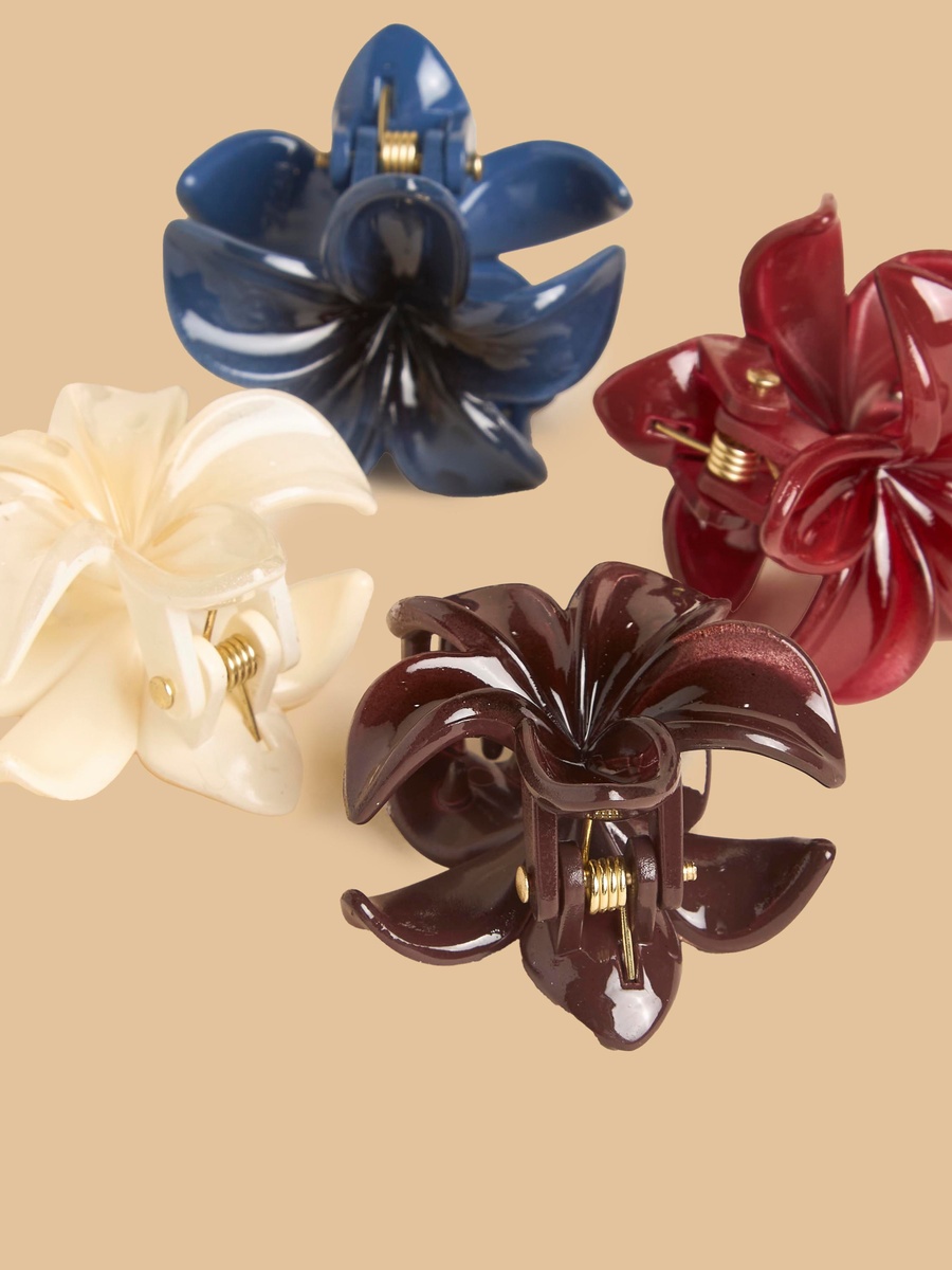 Pack of 6 - Floral Hair Clamp