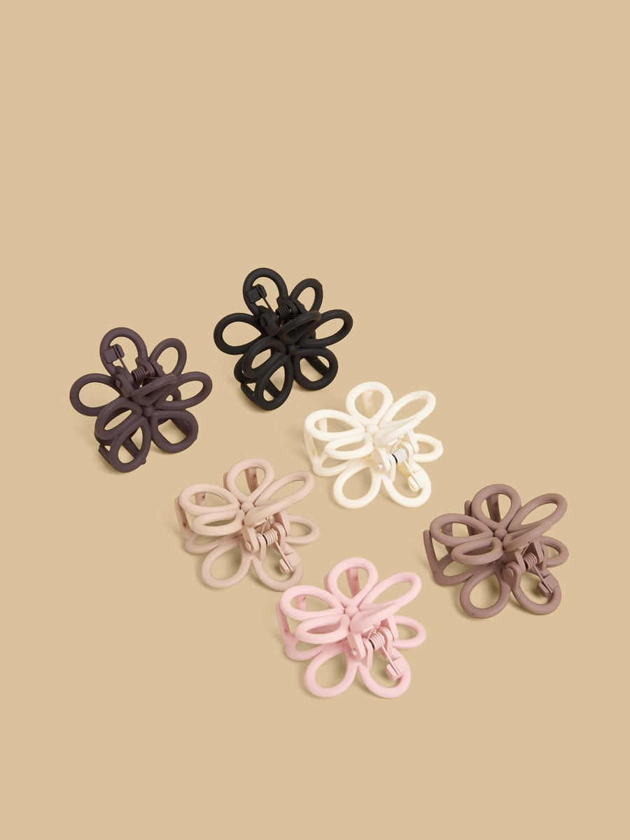 Pack of 6 - Floral Hair Clamp