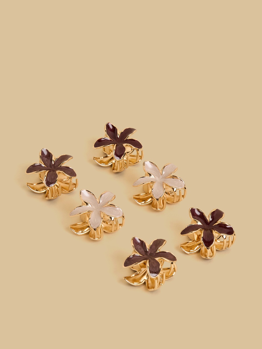 Pack of 6 - Floral Hair Clamp
