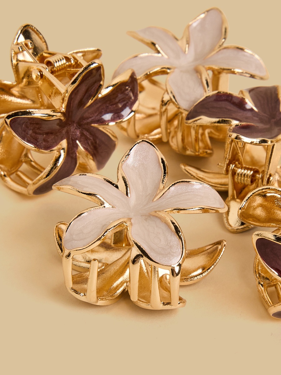 Pack of 6 - Floral Hair Clamp