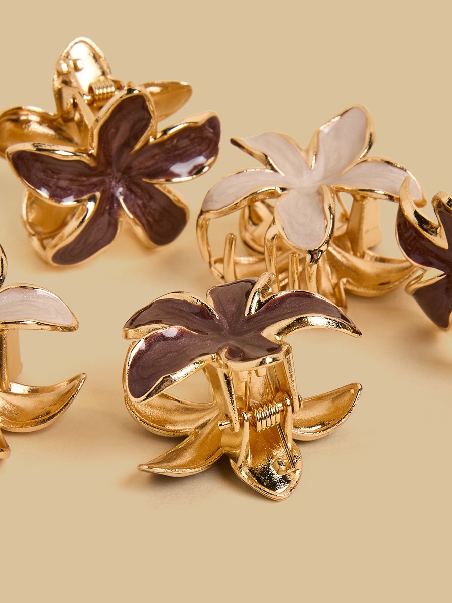 Pack of 6 - Floral Hair Clamp