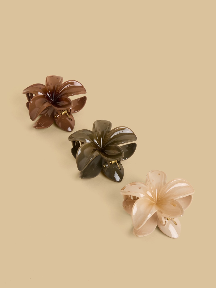 Pack of 3 - Floral Hair Clamp