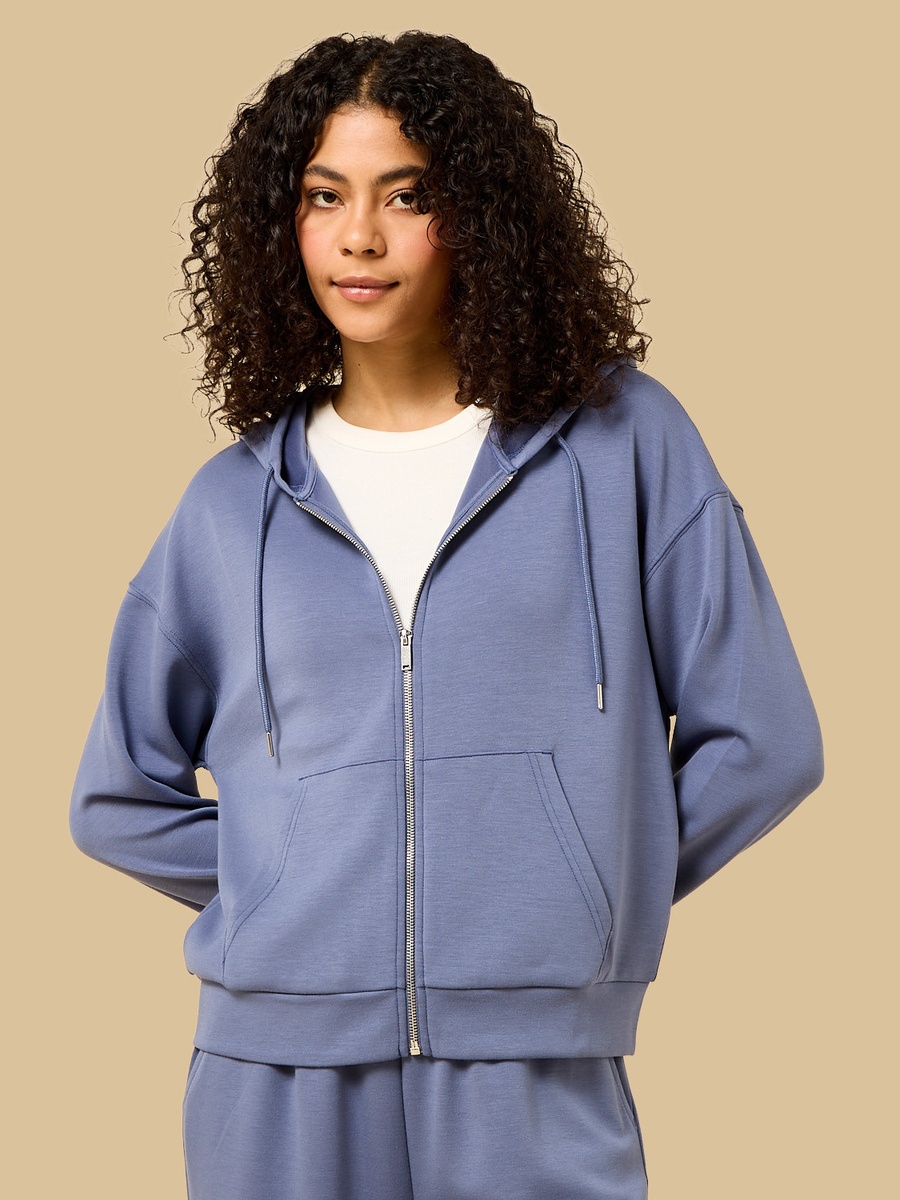Zip Through Modal Hoodie