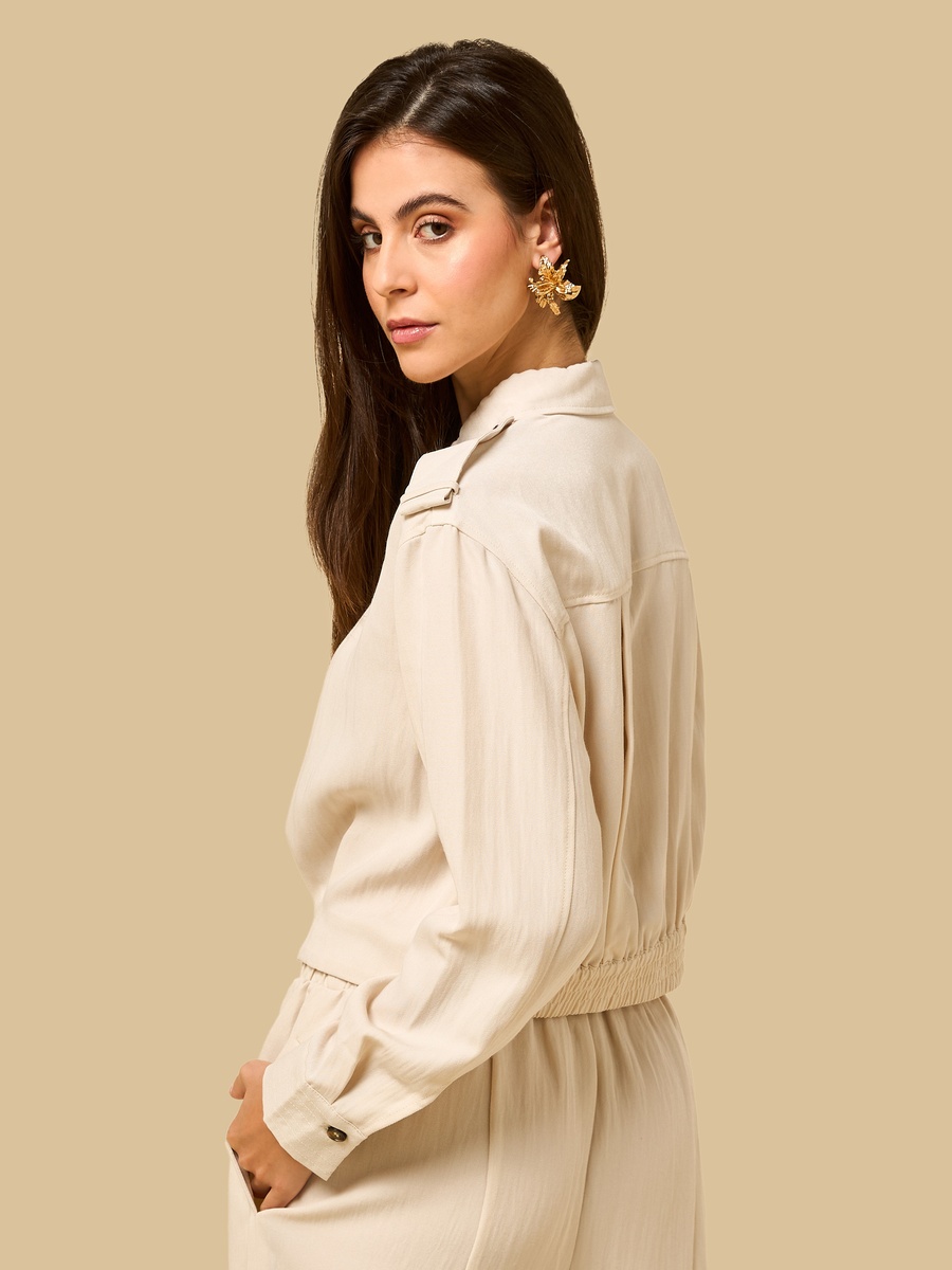 Cropped Balloon Fit Jacket