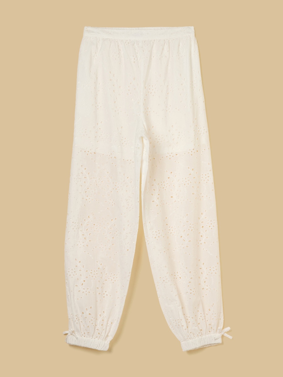 Schiffli Embroidered Wide Leg Joggers