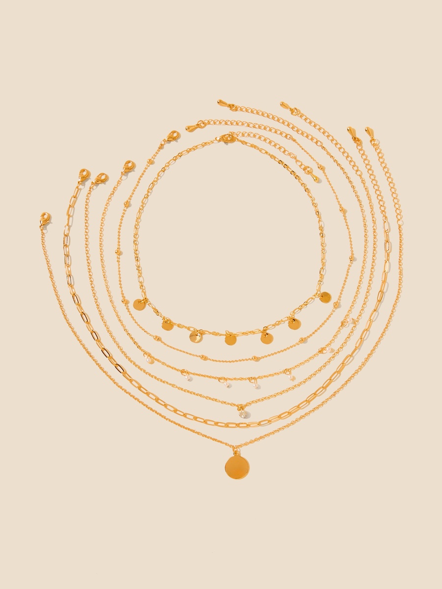 Pack of 6 - Embellished Necklace with Lobster Clasp