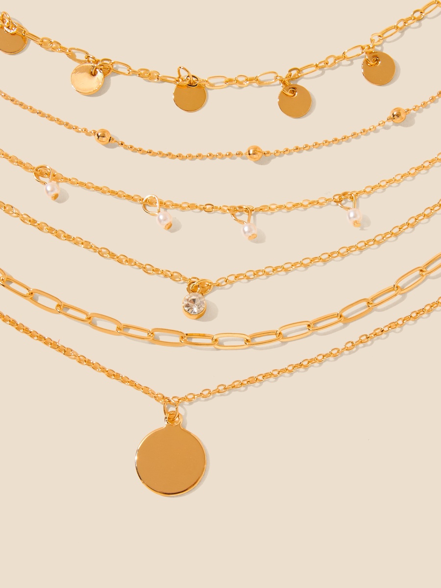 Pack of 6 - Embellished Necklace with Lobster Clasp