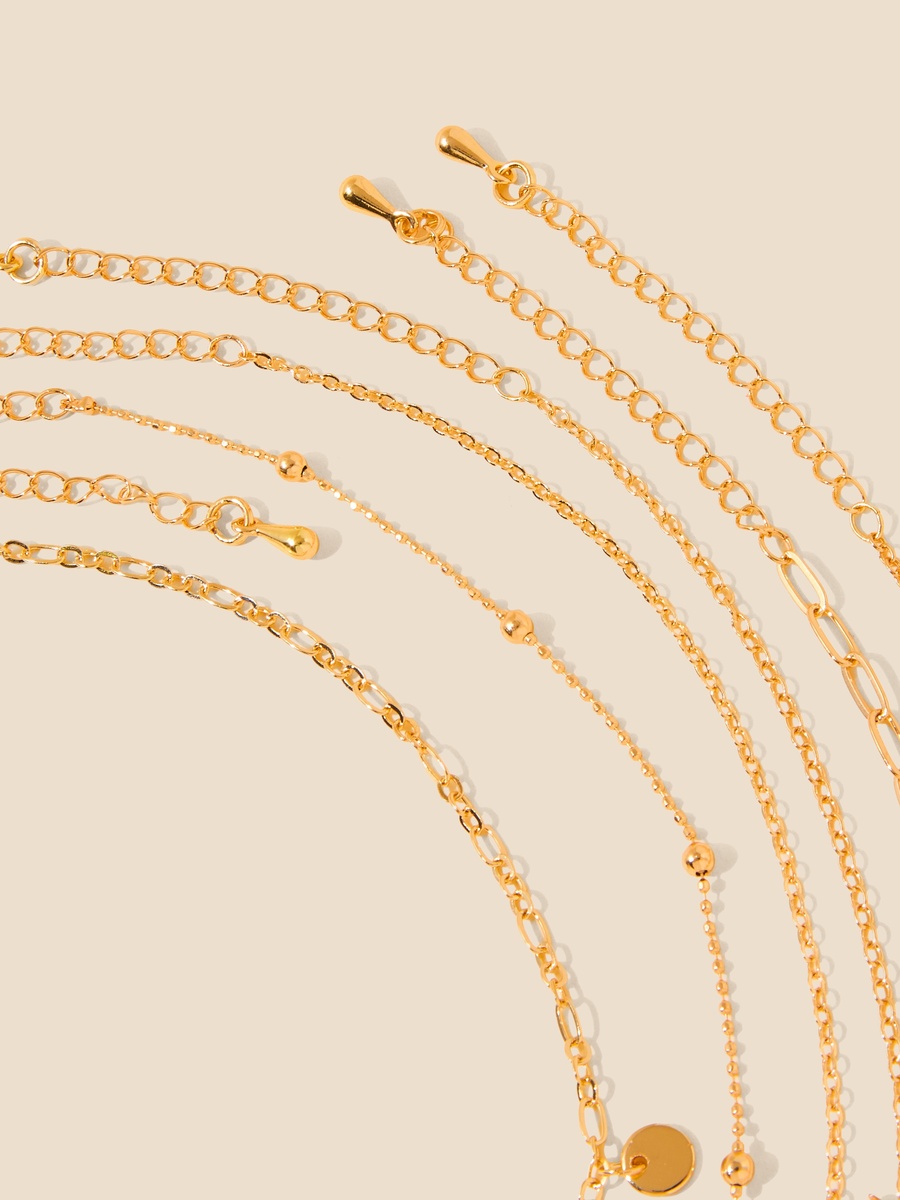 Pack of 6 - Embellished Necklace with Lobster Clasp
