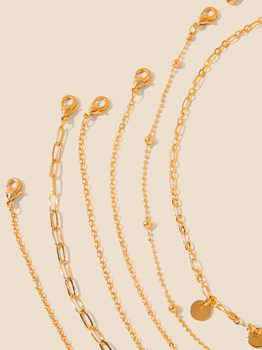 Pack of 6 - Embellished Necklace with Lobster Clasp