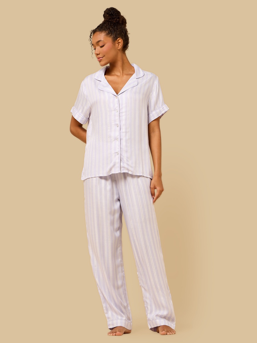 Lurex Striped Viscose Pyjama Set
