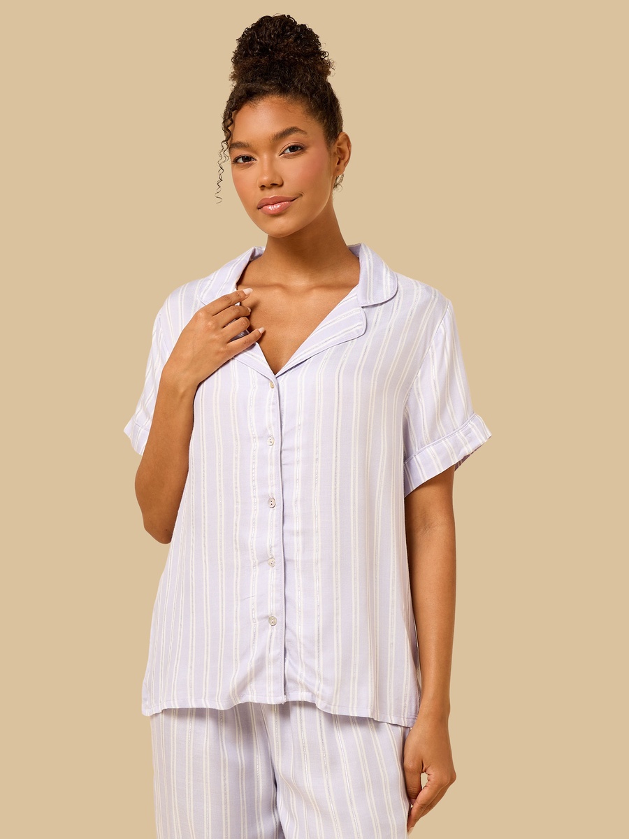 Lurex Striped Viscose Pyjama Set