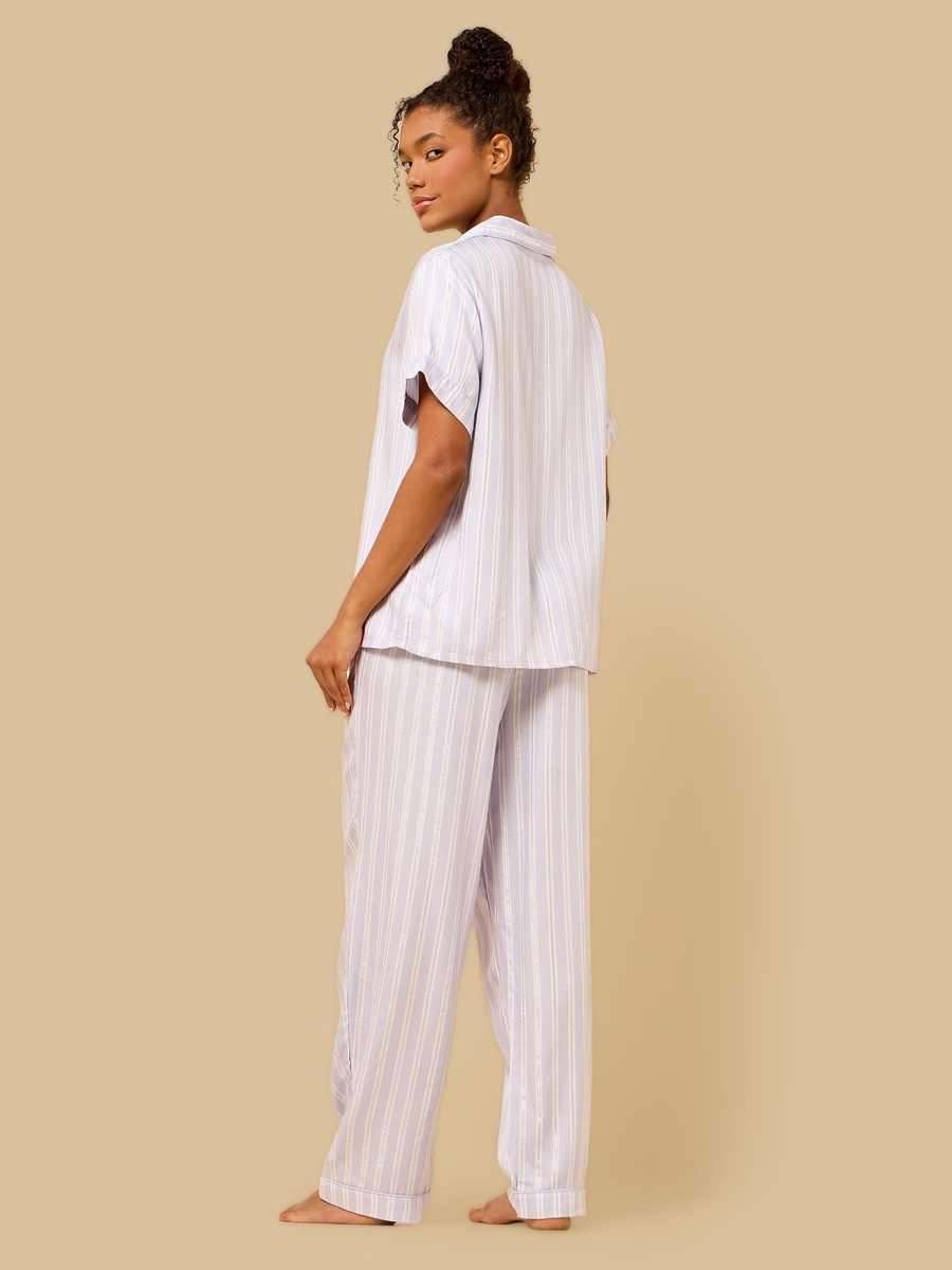 Lurex Striped Viscose Pyjama Set