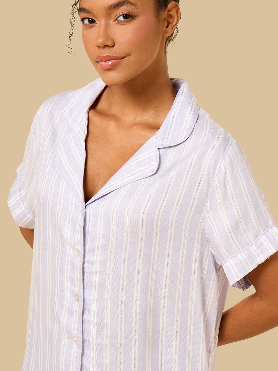 Lurex Striped Viscose Pyjama Set
