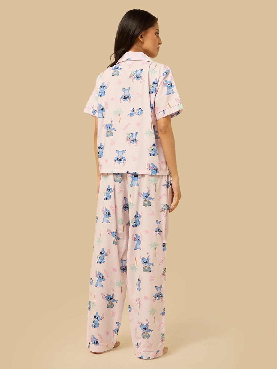 Stitch Print Cotton Pyjama Set