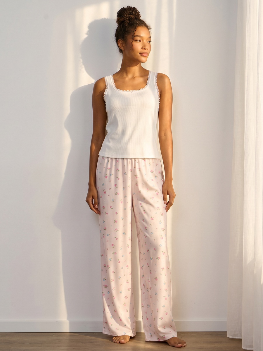 Floral Print Viscose Pyjama Set
