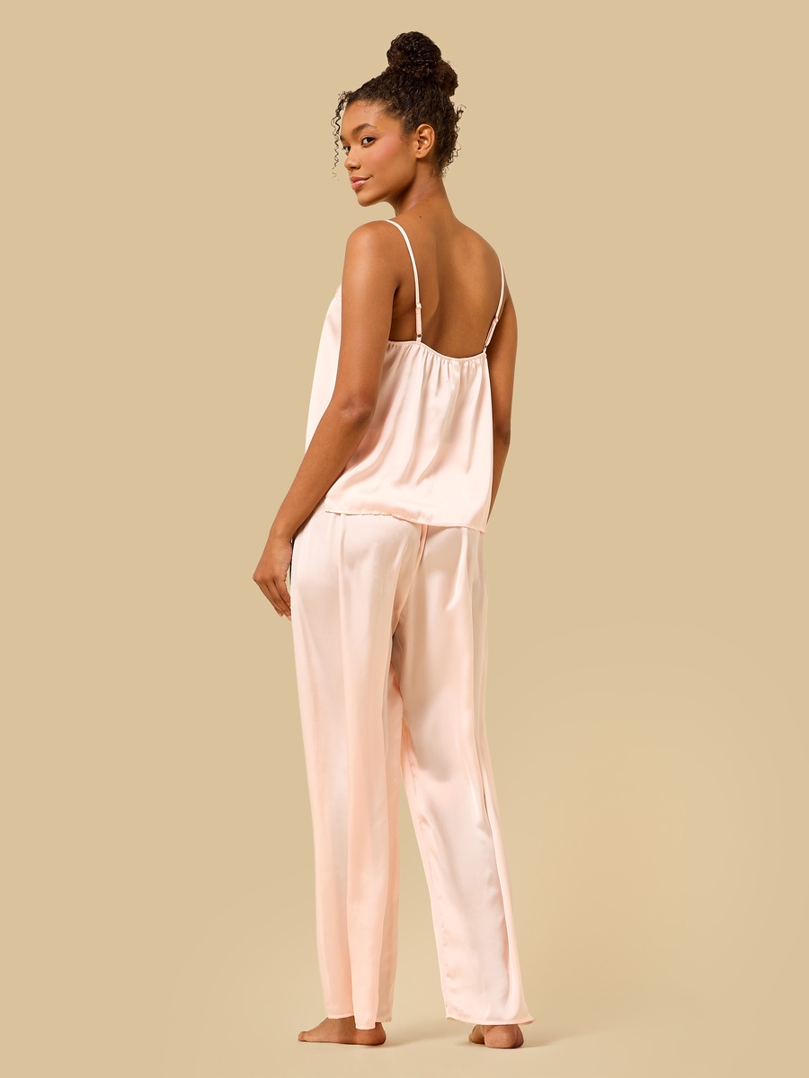 Lace Trim Satin Pyjama Set