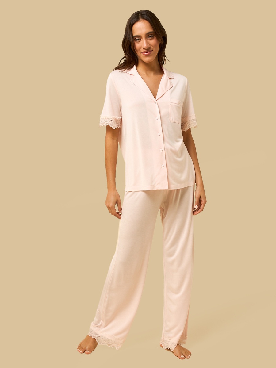 Lace Trim Pyjama Set