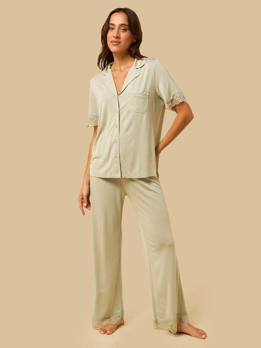 Lace Trim Pyjama Set