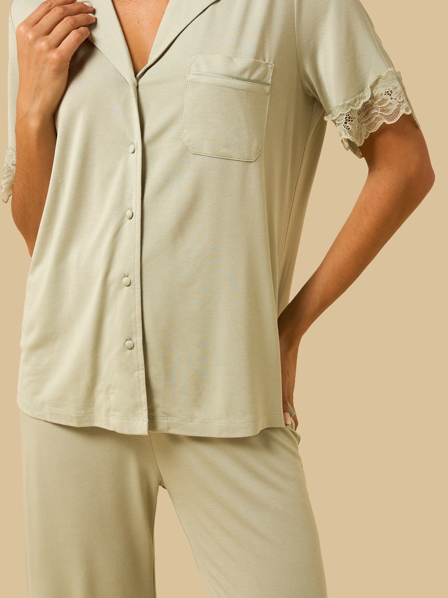Lace Trim Pyjama Set