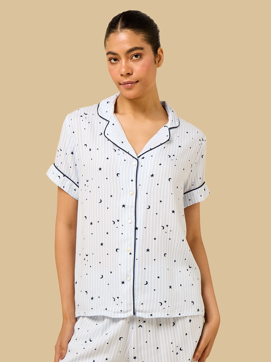 Constellation Print Viscose Pyjama Set