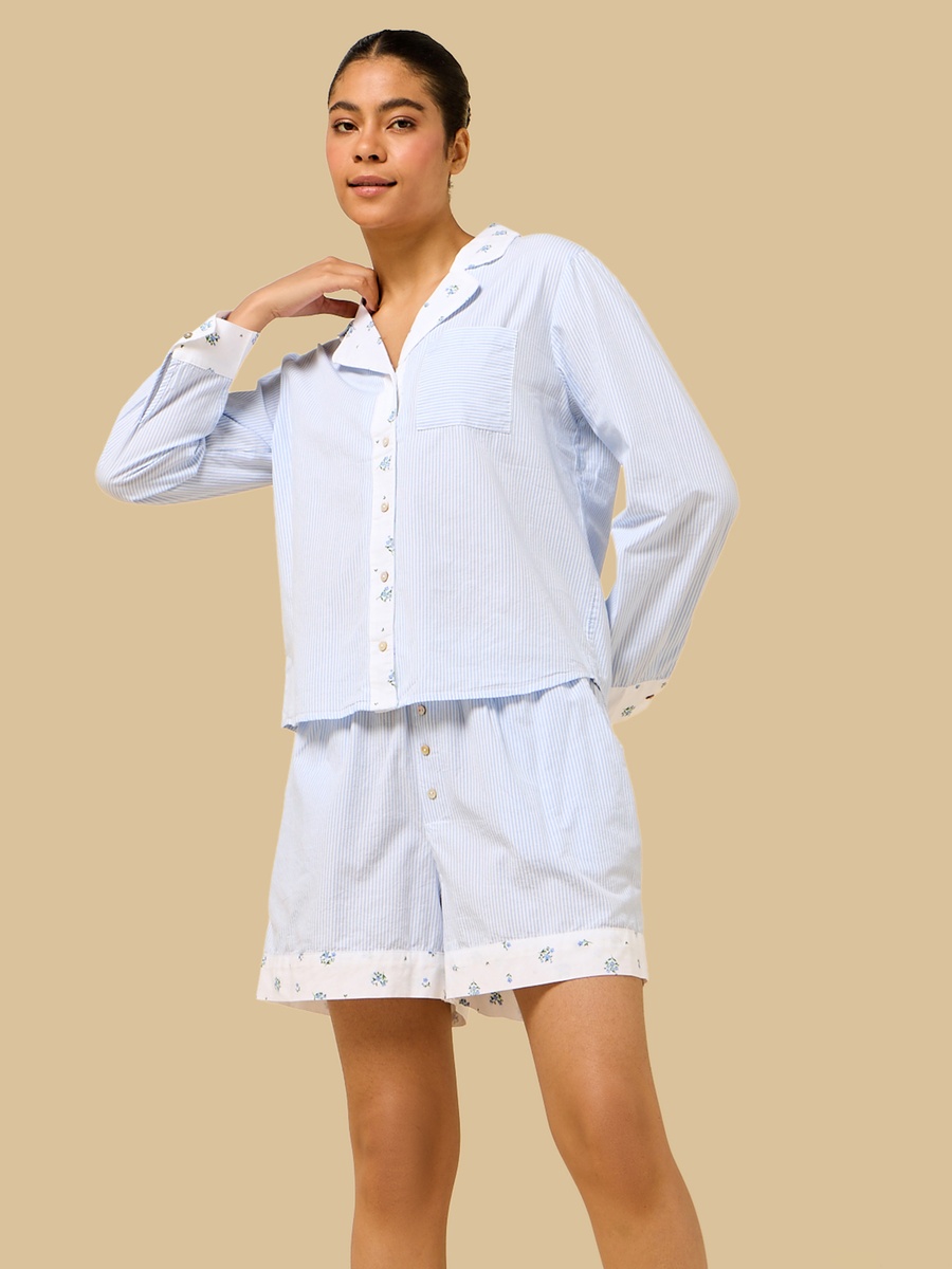 Striped Cotton Pyjama Set