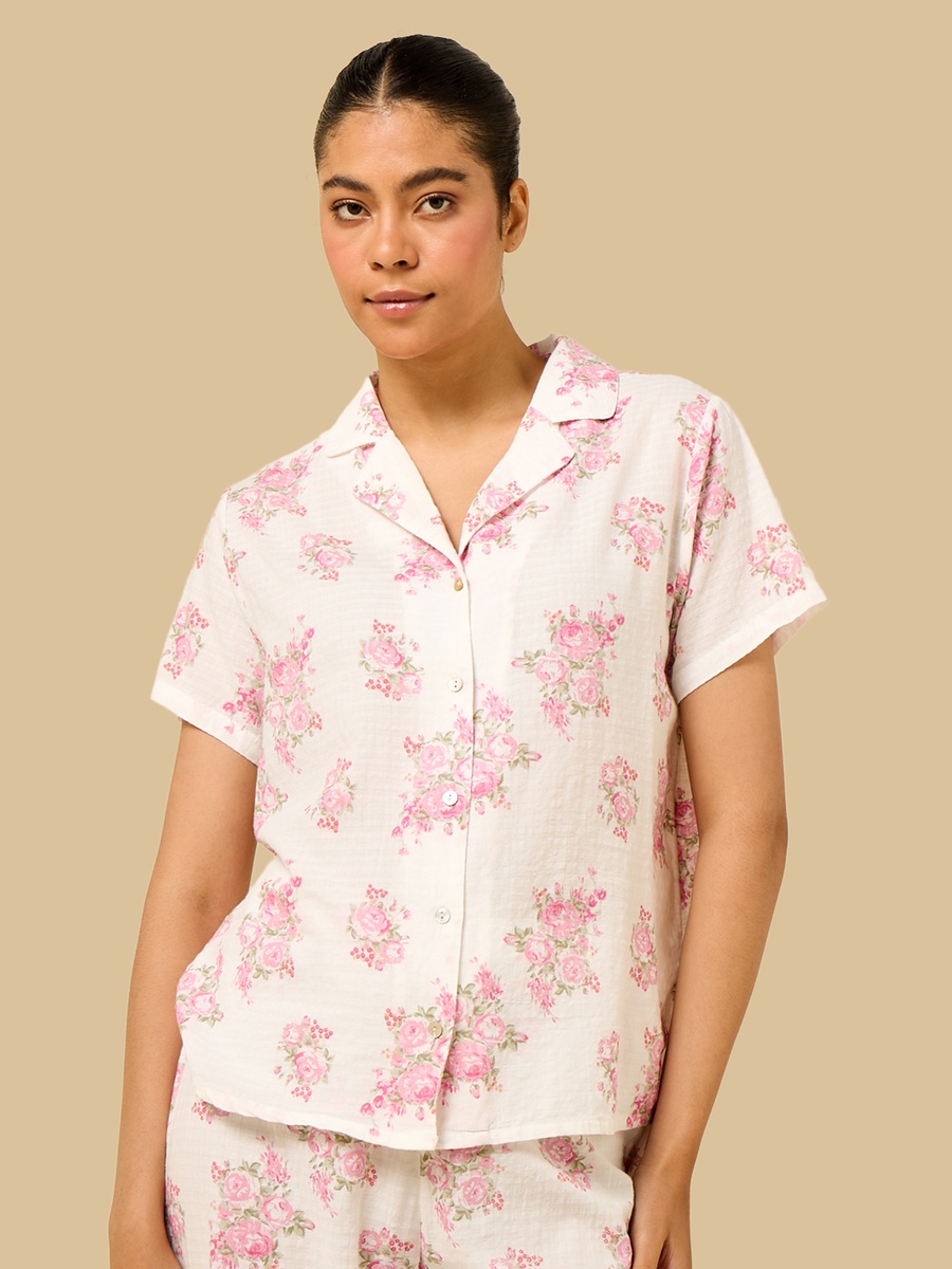 Floral Print Cotton Pyjama Set