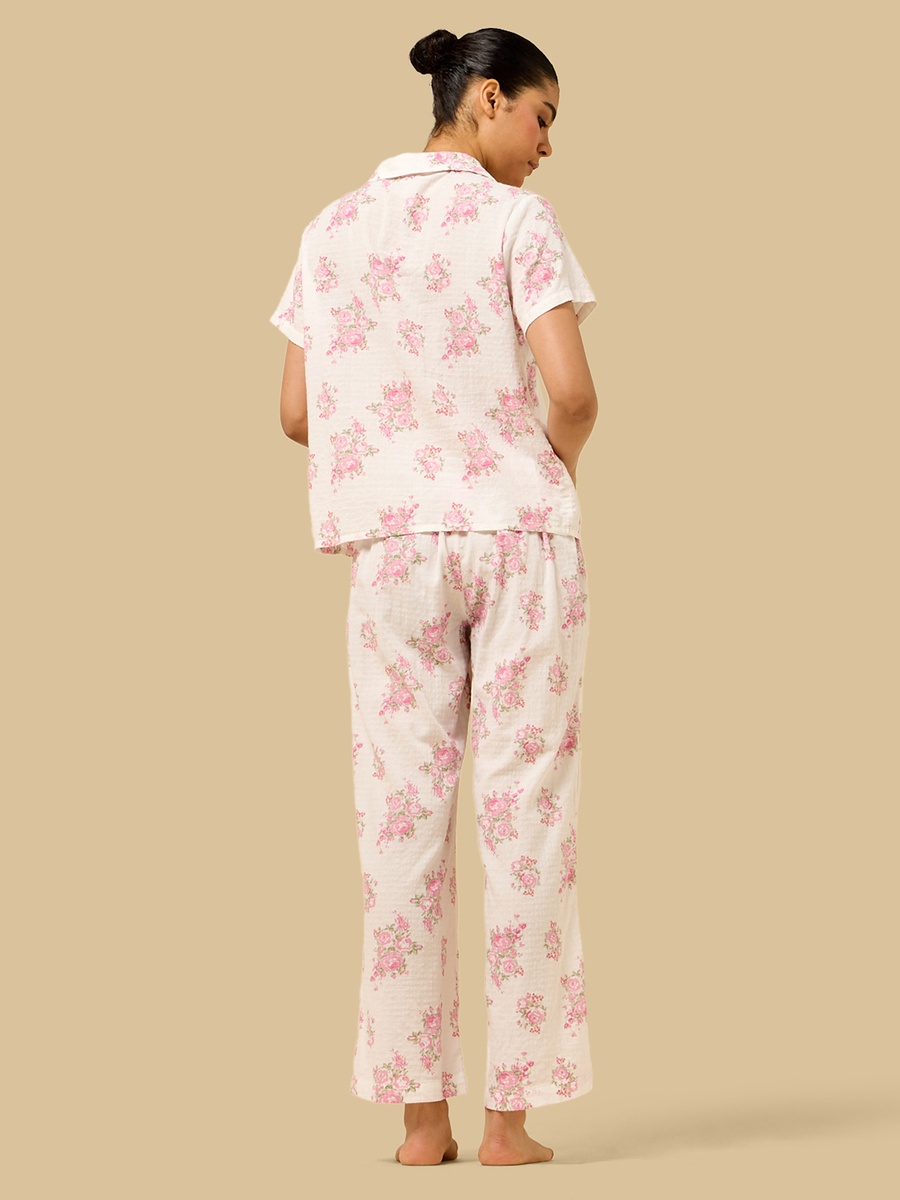 Floral Print Cotton Pyjama Set