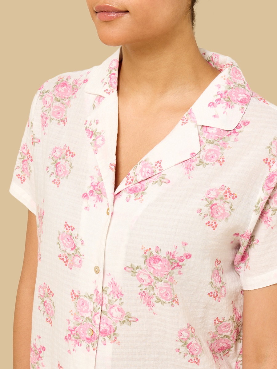 Floral Print Cotton Pyjama Set