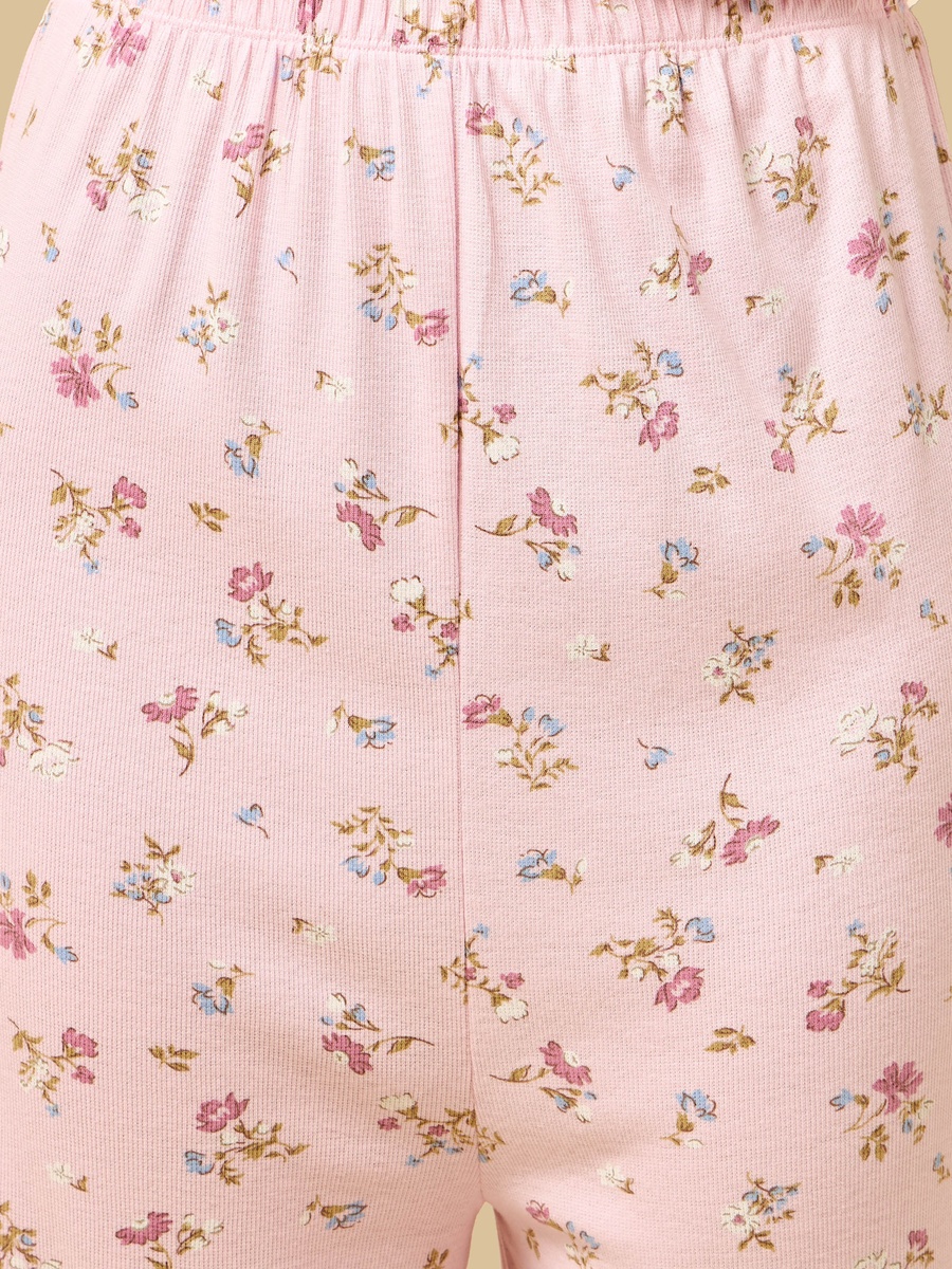 Floral Print Ribbed Maternity Pyjama Set