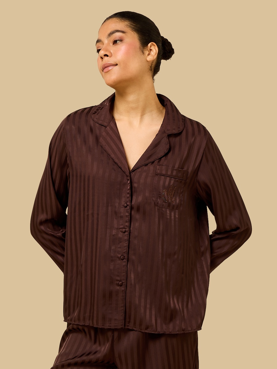 Satin Striped Pyjama Set