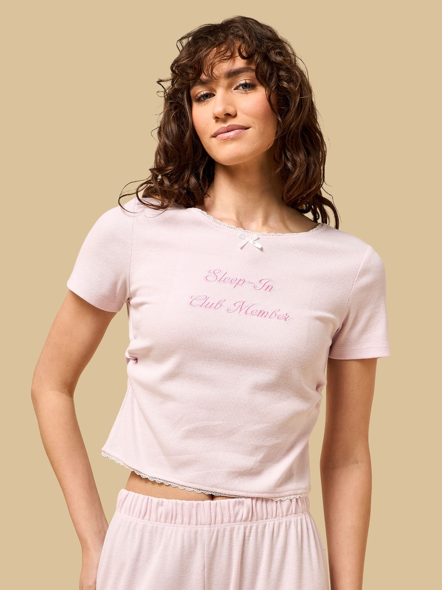 Lace Trim Pyjama Set